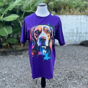 NWT Port and Company Beagle Purple T-Shirt